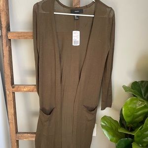 NWT Forever 21 olive long cardigan - S
